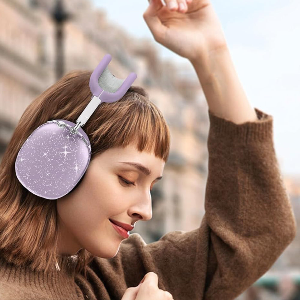 For Apple AirPods Max Headphones Protective Case Clear Silicone Ear Pad Sleeves Full Set Covers Purple