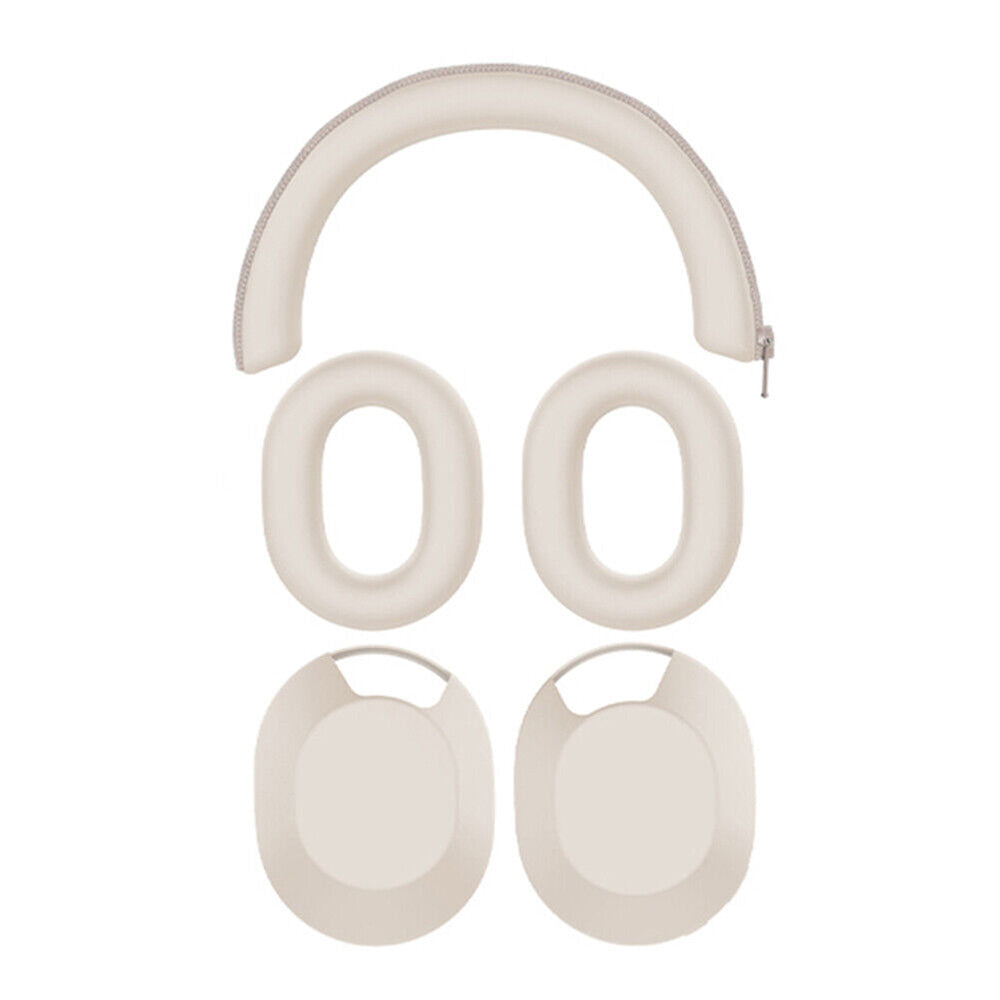 For WH-1000XM5 Headphones Protective Case Silicone Sleeves Full Set Protector Cover Beige