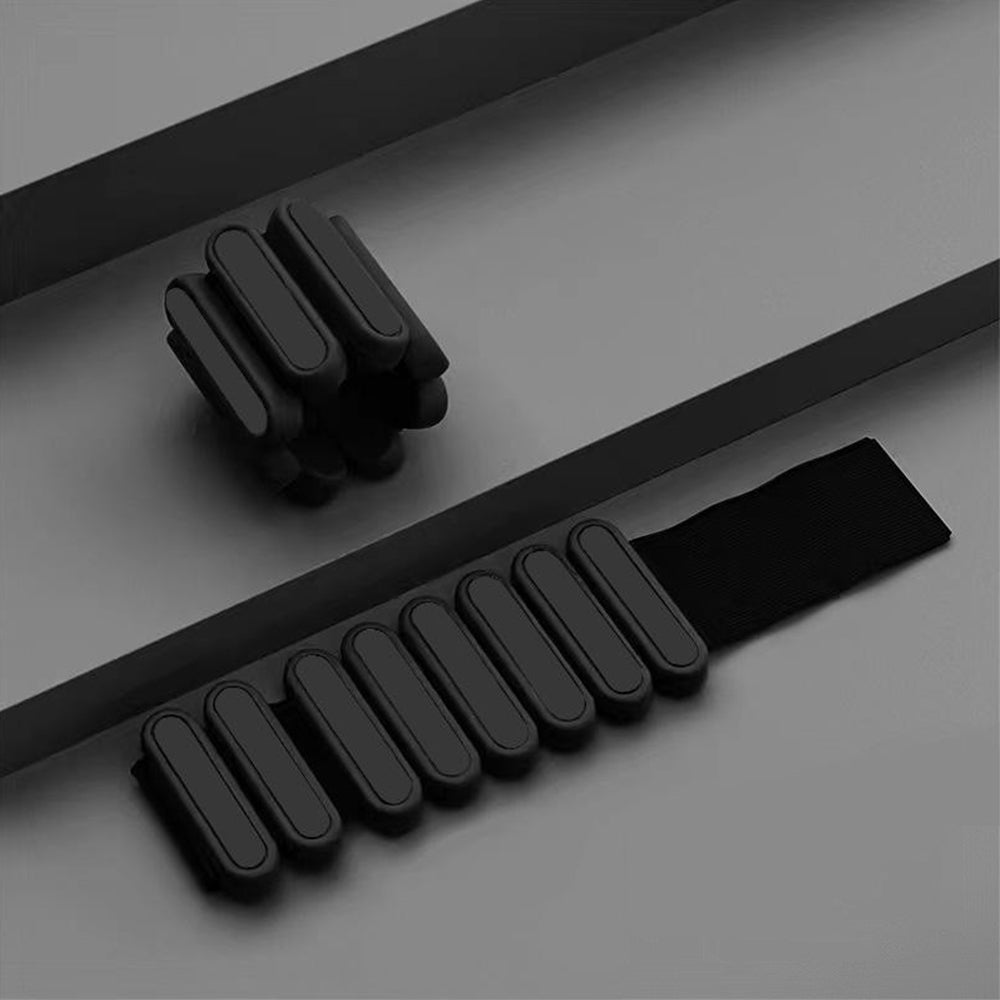 Pair of Adjustable Wrist Ankle Weights Wearable Bangles Silicone Bracelet for Yoga Aerobics Gym Black