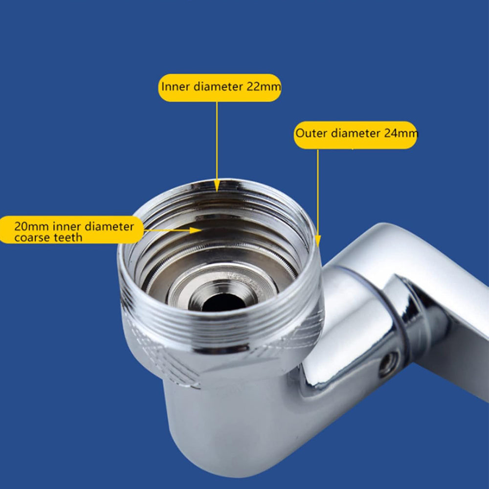 1080 Degrees Swivel Faucet Aerator Dual Outlet Modes Alloy Water Filter Tap Extension Arm Nozzle
