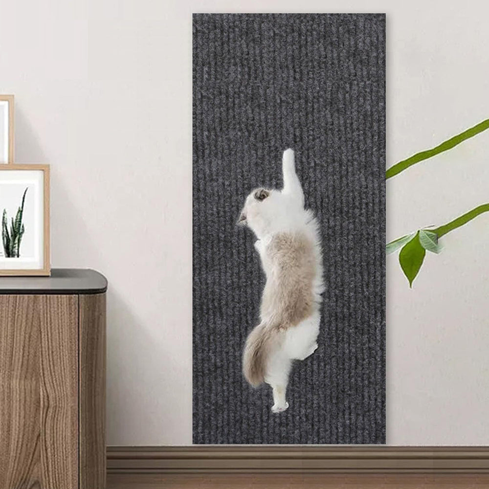 100x40cm Self-Adhesive Cat Scratching Mat Cuttable Climbing Cat Scratcher Pad Scratching Board Mat Dark Grey