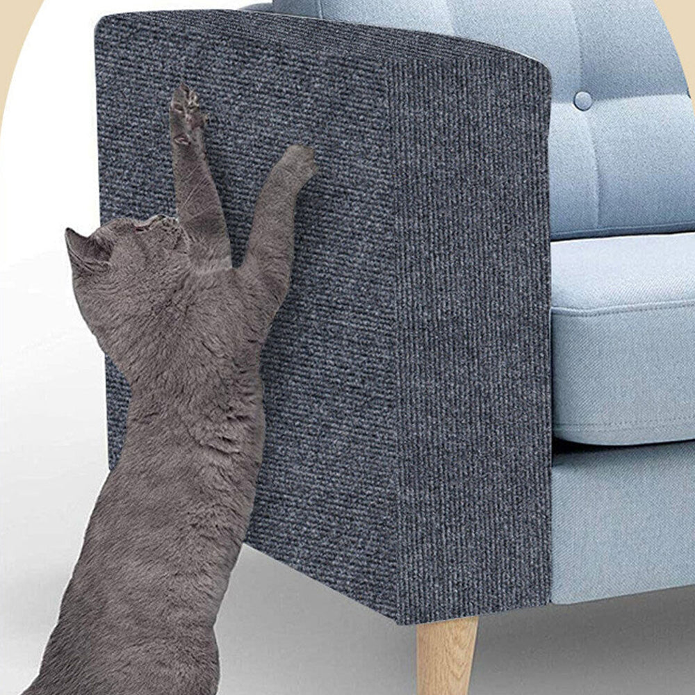 100x40cm Self-Adhesive Cat Scratching Mat Cuttable Climbing Cat Scratcher Pad Scratching Board Mat Dark Grey