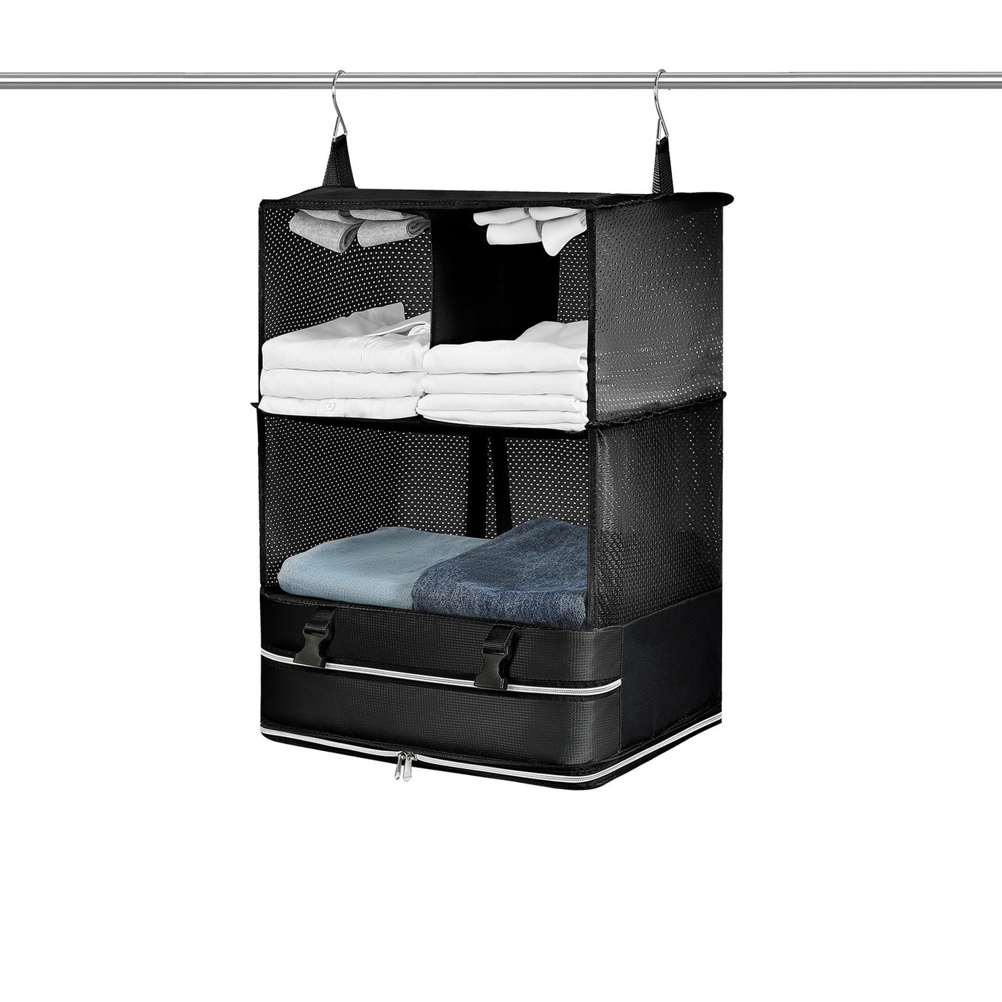 Foldable Storage Shelf Travel Packing Cube Portable Hanging Wardrobe Clothes Organizer