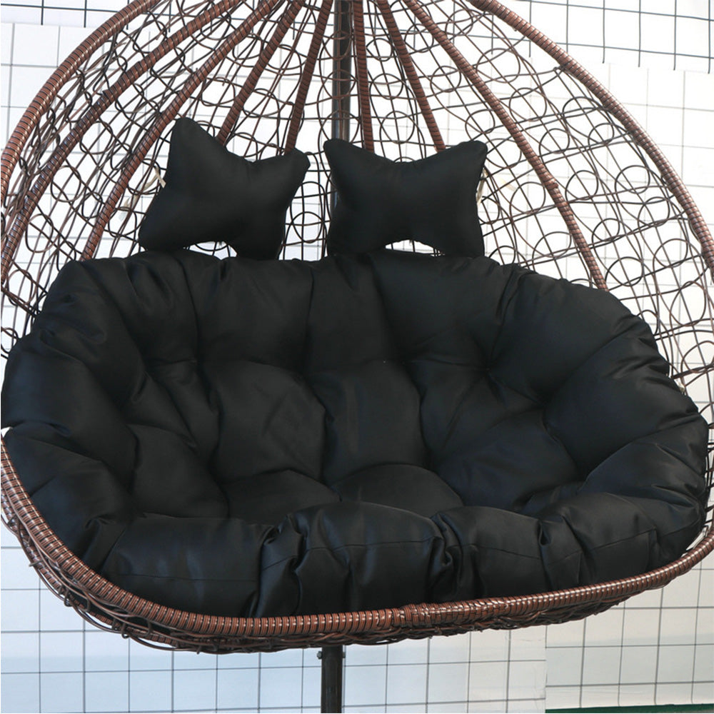 Love Seat Hanging Egg Chair Cushion Swing Chair Seat Pad for Patio Furniture Black