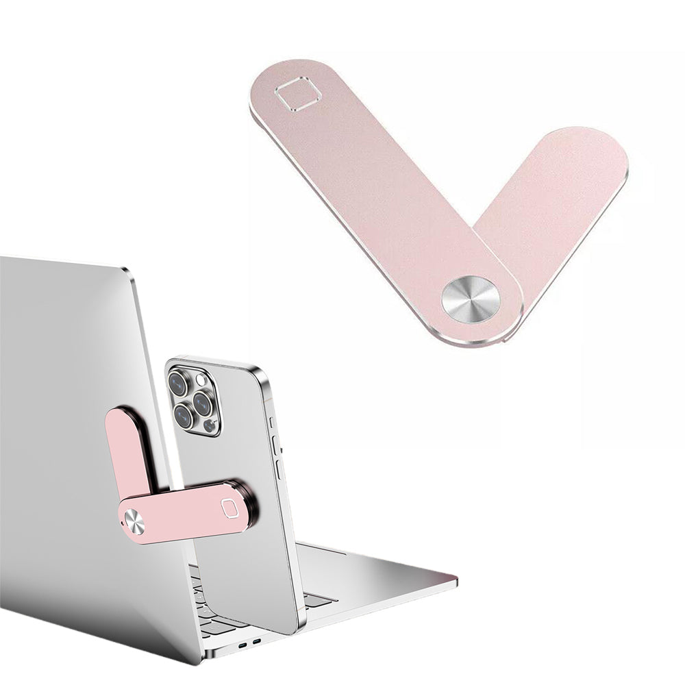Portable PC Laptop Phone Holder Foldable Screens Expansion Mobile Side Mount Rose Pink