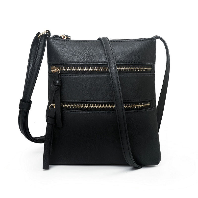 Crossbody Purse Bag for Women Shoulder Bag Multi-Pocket Zipper Purse Black