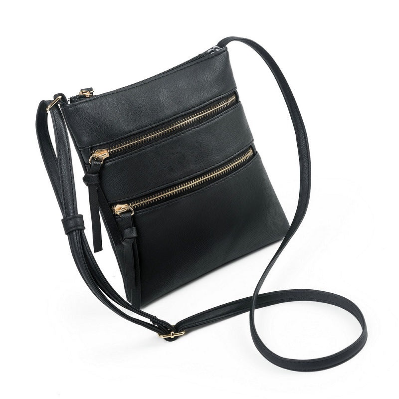Crossbody Purse Bag for Women Shoulder Bag Multi-Pocket Zipper Purse Black
