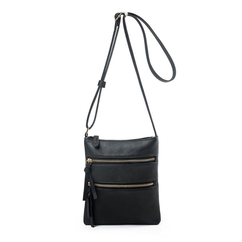 Crossbody Purse Bag for Women Shoulder Bag Multi-Pocket Zipper Purse Black