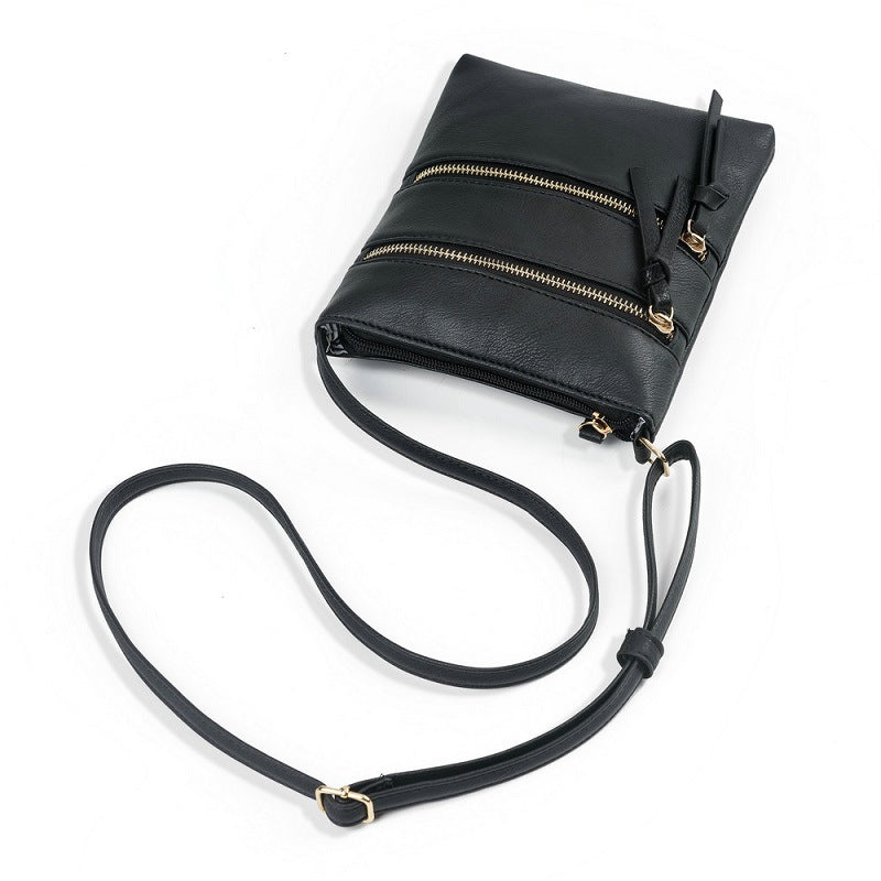 Crossbody Purse Bag for Women Shoulder Bag Multi-Pocket Zipper Purse Black
