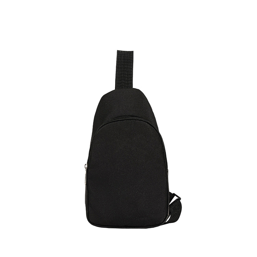 Solid Color Crossbody Bag with Zipper Closure Adjustable Strap Casual Commuting Sling Bag Black