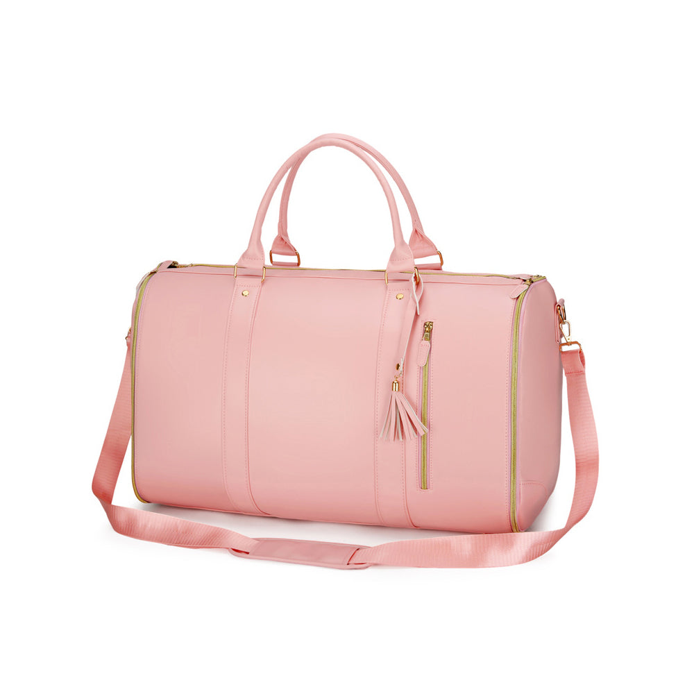 Foldable Duffel Bag Travel Garment Bag with Mini Pocket Pink