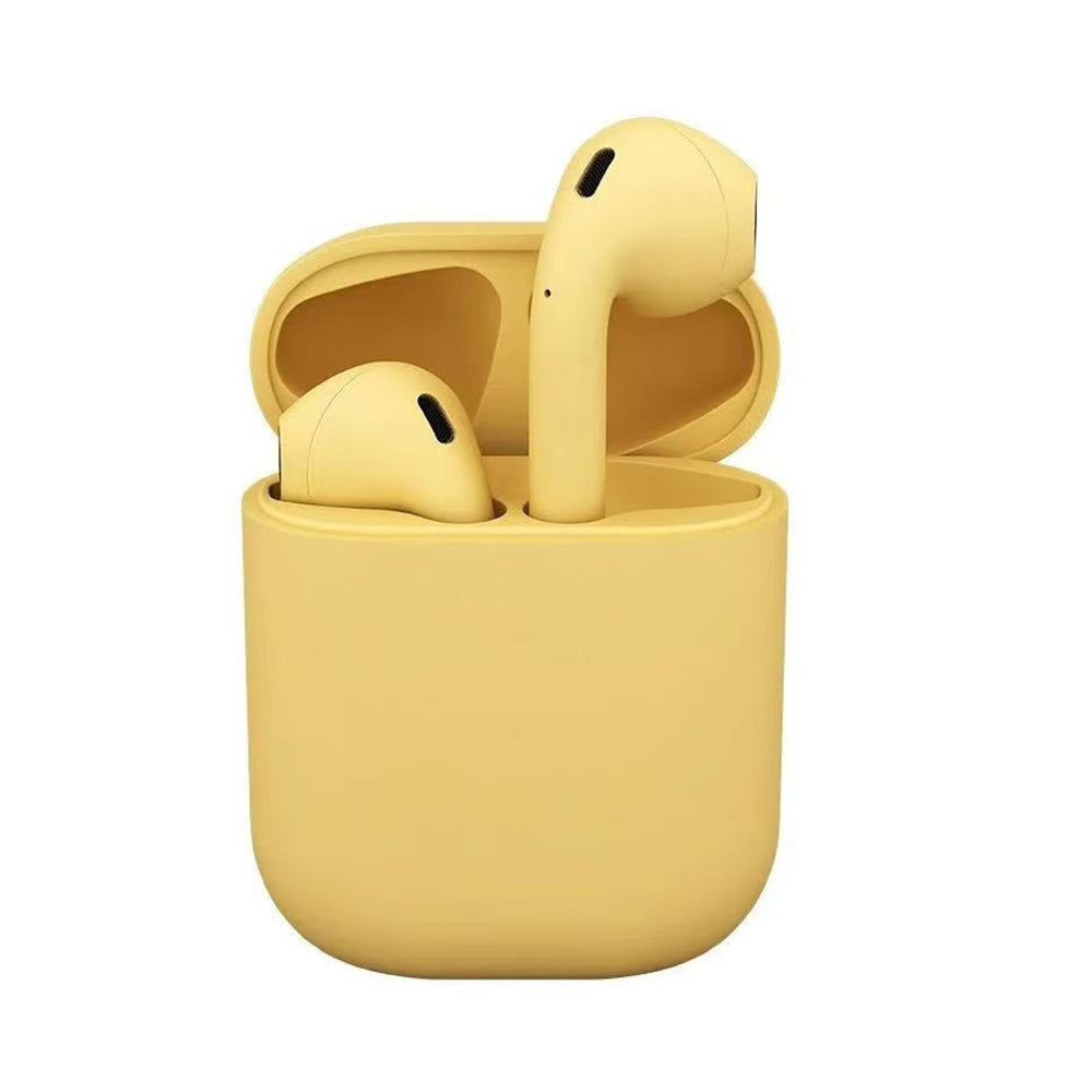 TWS Dual Channel Stereo Headphone Wireless 5.0 Bluetooth Headset Yellow