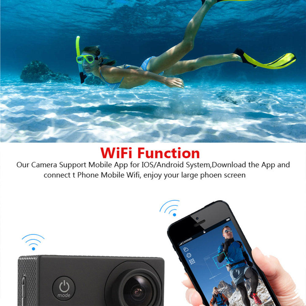 WIFI 4K HD Waterproof Action Camera 30-Meter Underwater Sports Camera