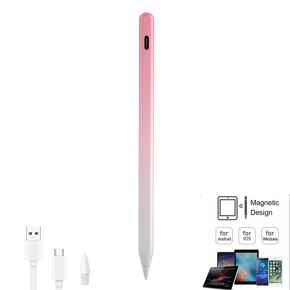 Universal Capacitive Stylus Pen with Magnetic Attachment Compatible with Phones iPad Android Tablet Pink