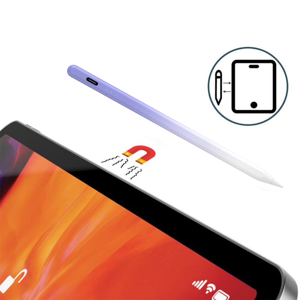 Universal Capacitive Stylus Pen with Magnetic Attachment Compatible with Phones iPad Android Tablet Purple