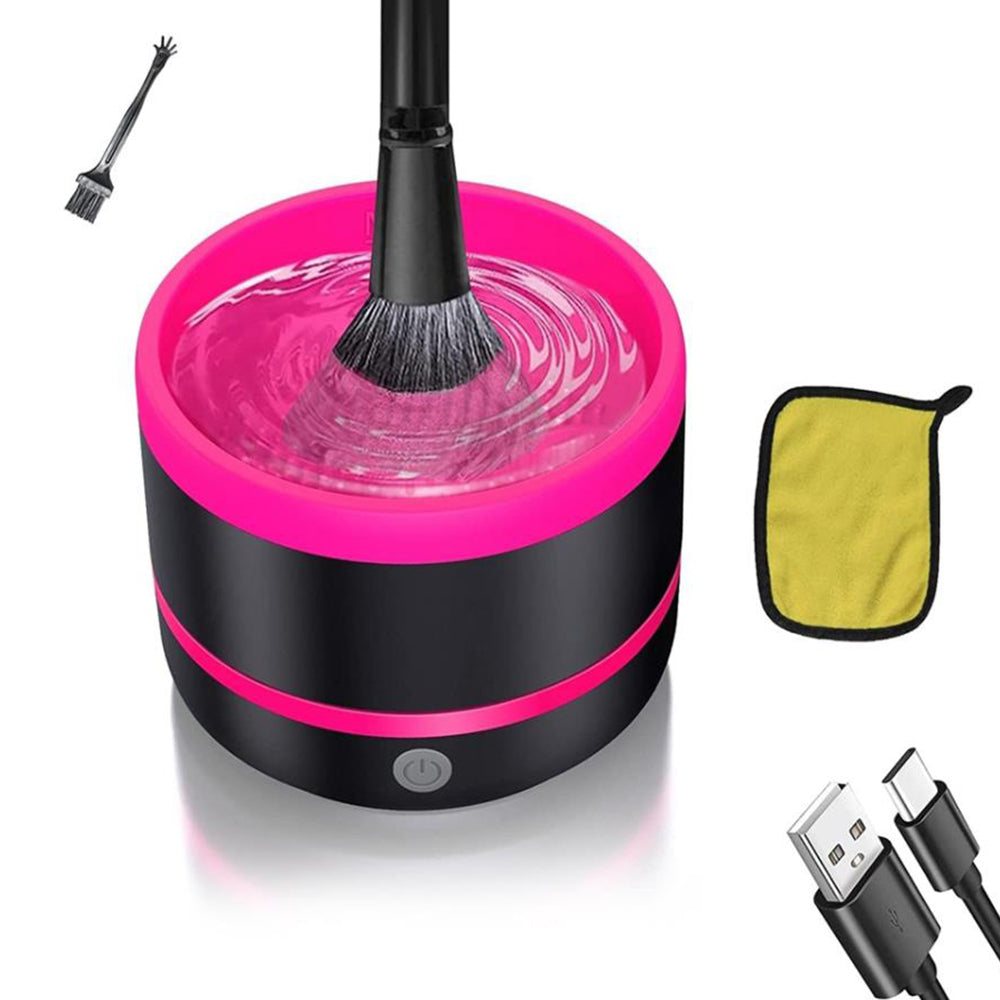 Portable USB Makeup Brush Cleaner Rose Red