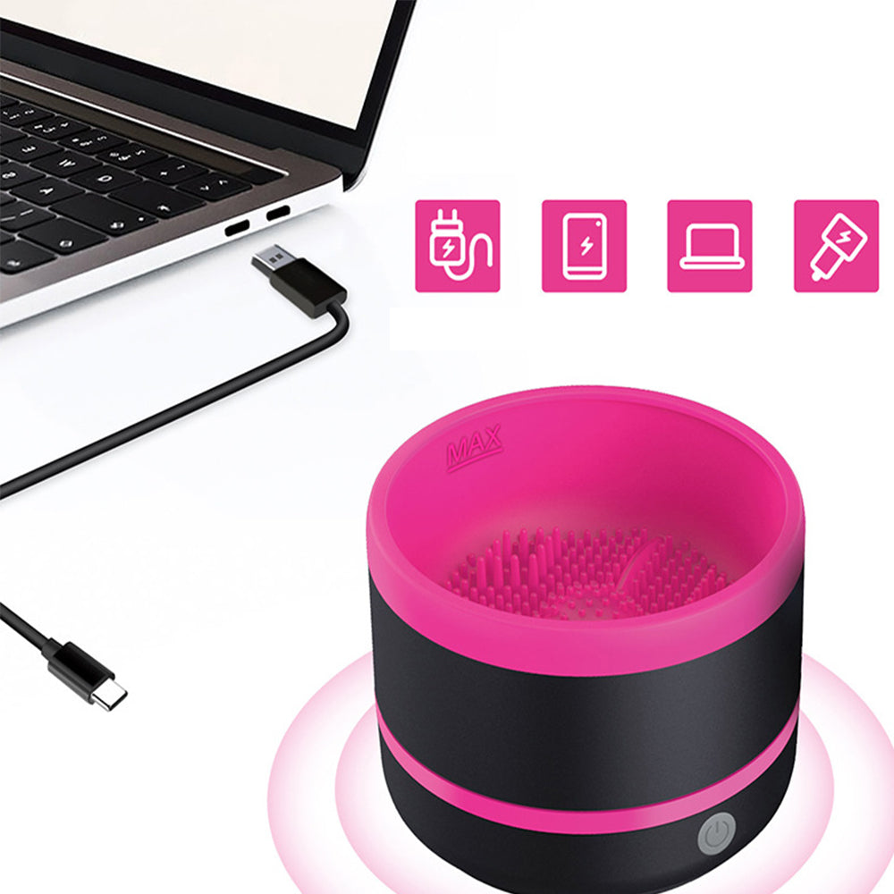 Portable USB Makeup Brush Cleaner Rose Red