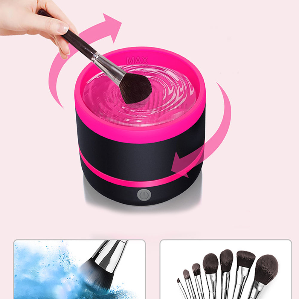 Portable USB Makeup Brush Cleaner Rose Red