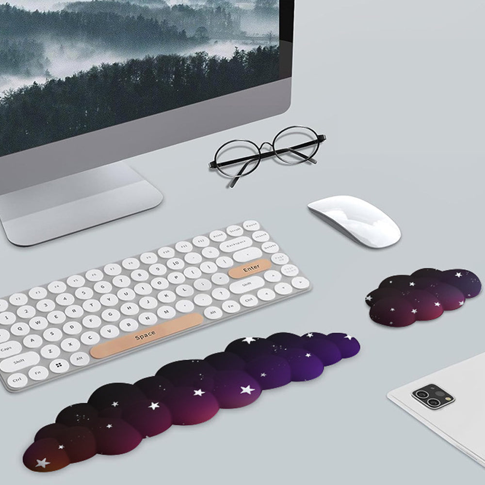 Ergonomic Gradient Cloud Keyboard Mouse Wrist Rest Wrist Support for Computer Users Black