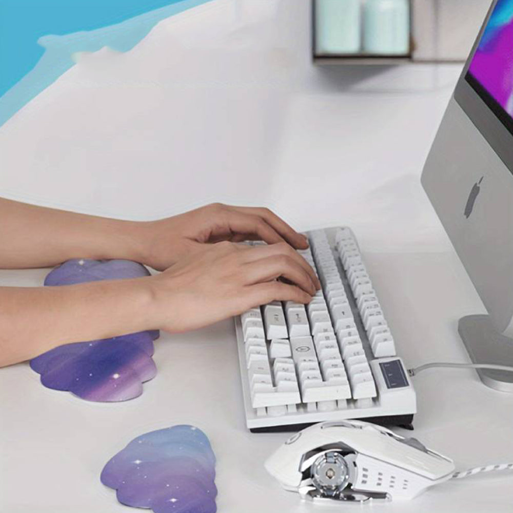 Ergonomic Gradient Cloud Keyboard Mouse Wrist Rest Wrist Support for Computer Users Purple