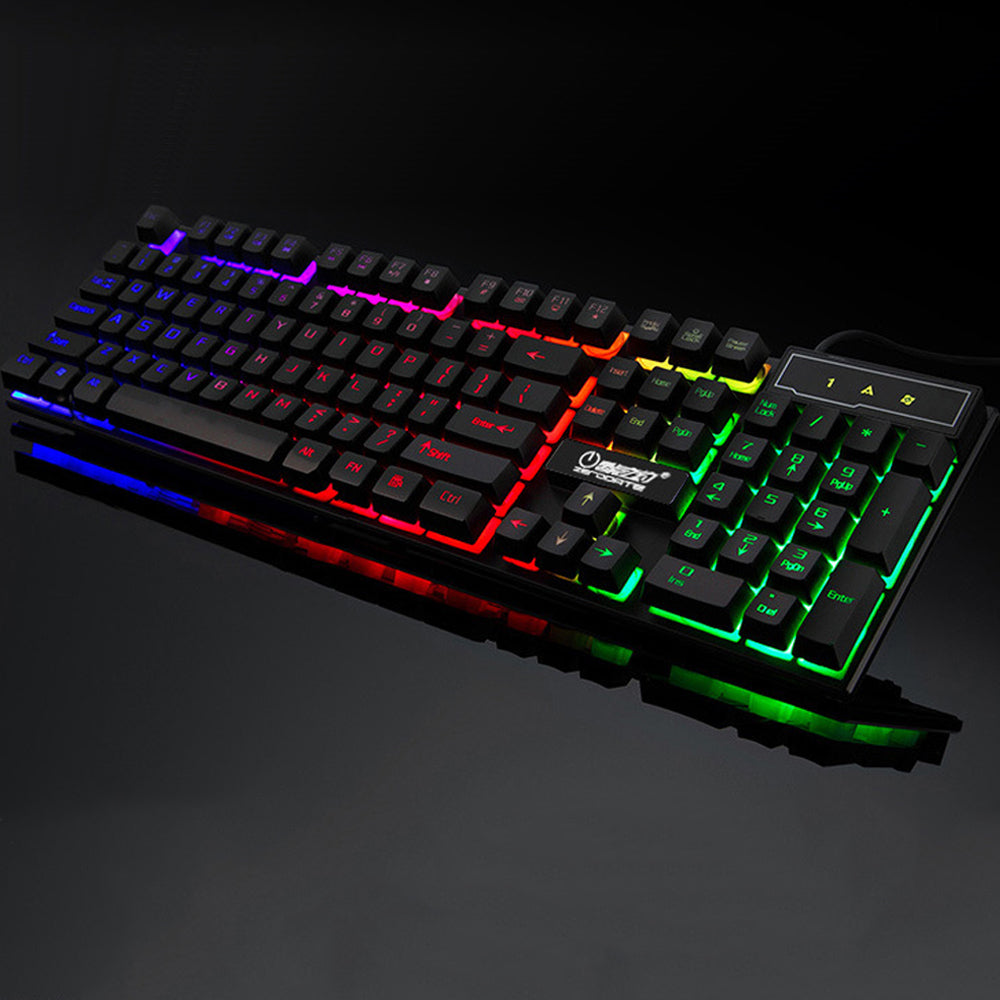 RGB Gaming Wired Keyboard 104 Keys Full-Size Mechanical Keyboard with Backlight Black