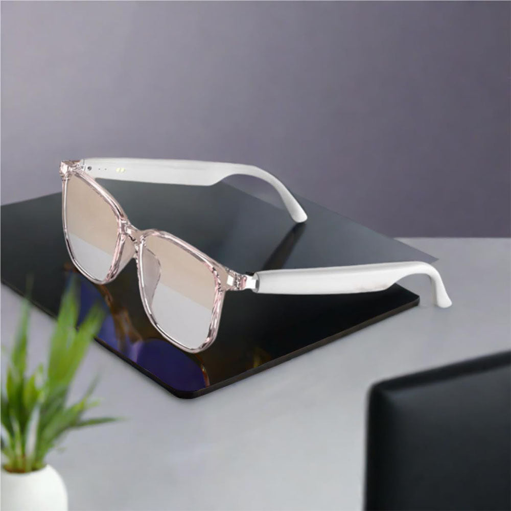 AI Smart Glasses Combine Language Translation Music Listening and Communication White