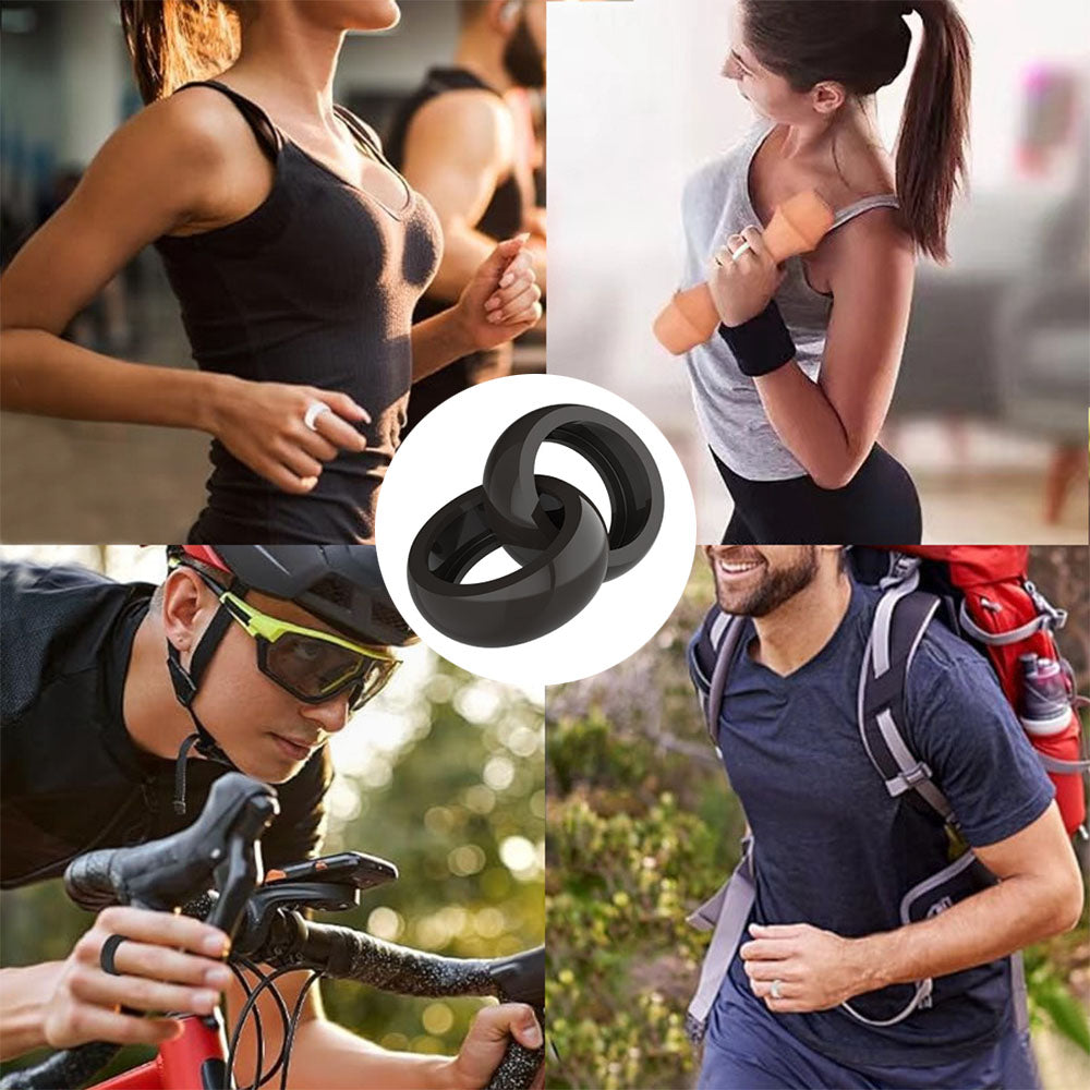2Pcs Silicone Ring Cover for Oura Ring Gen3 Anti-Scratch Elastic Ring Case Protector Black