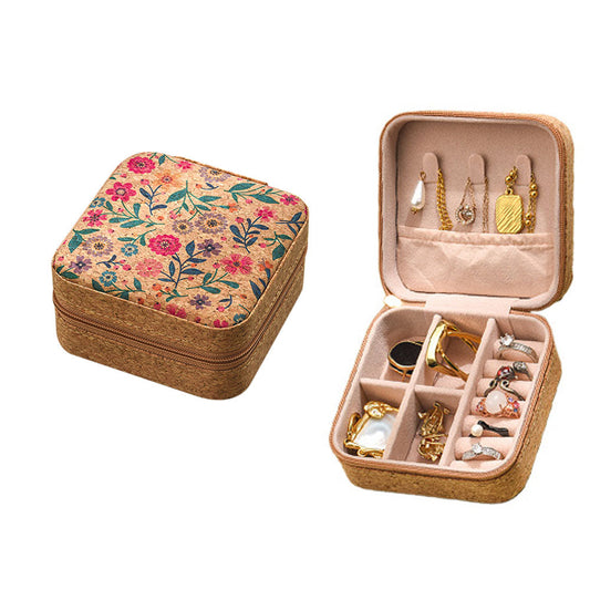 Portable Travel Jewellery Box Organizer PU Wooden Ornaments Jewelry Storage Case Style 2