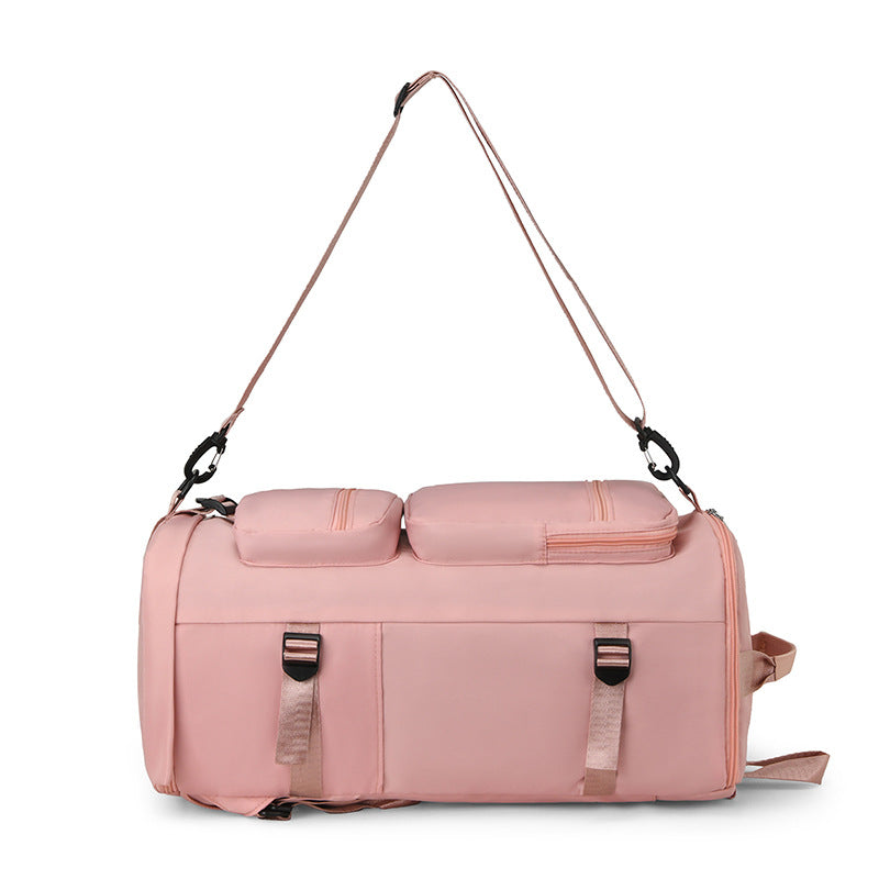 Water Repellent Backpack Travel Luggage Carry-on Hand Shoulder Duffle Bag Pink