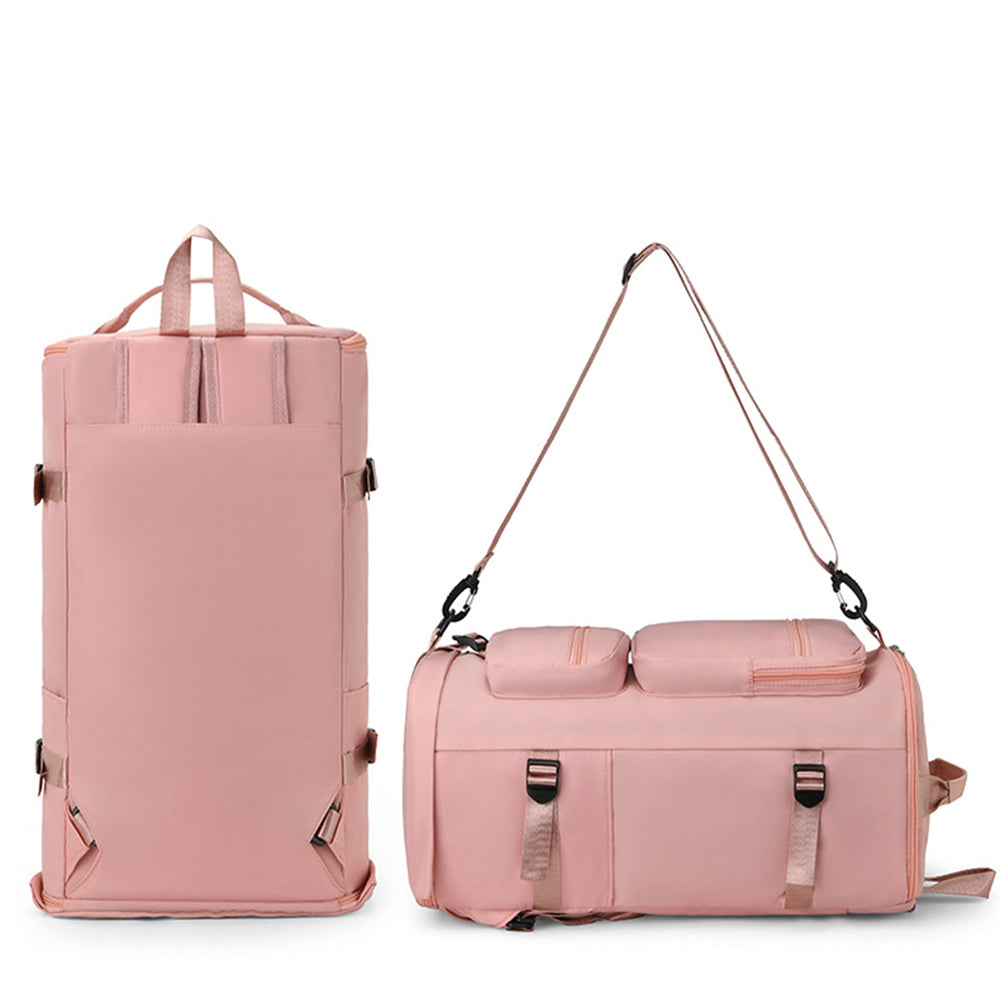 Water Repellent Backpack Travel Luggage Carry-on Hand Shoulder Duffle Bag Pink