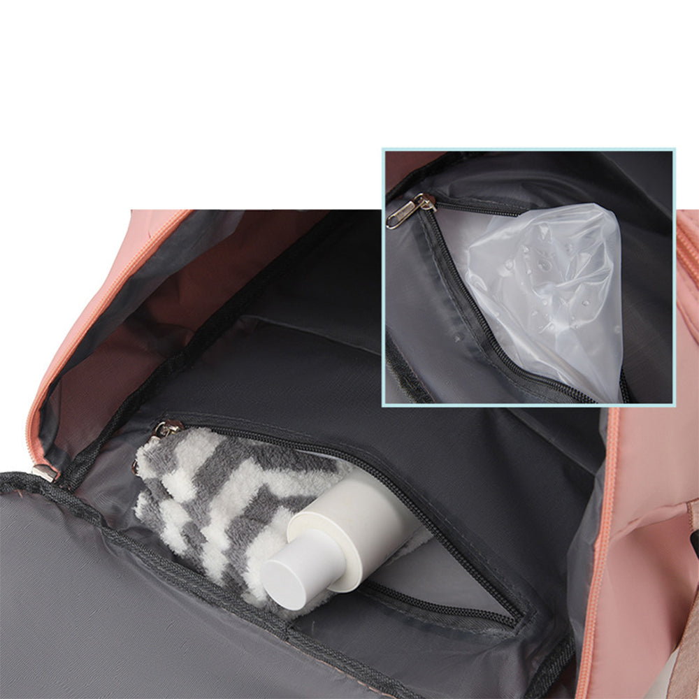 Water Repellent Backpack Travel Luggage Carry-on Hand Shoulder Duffle Bag Pink