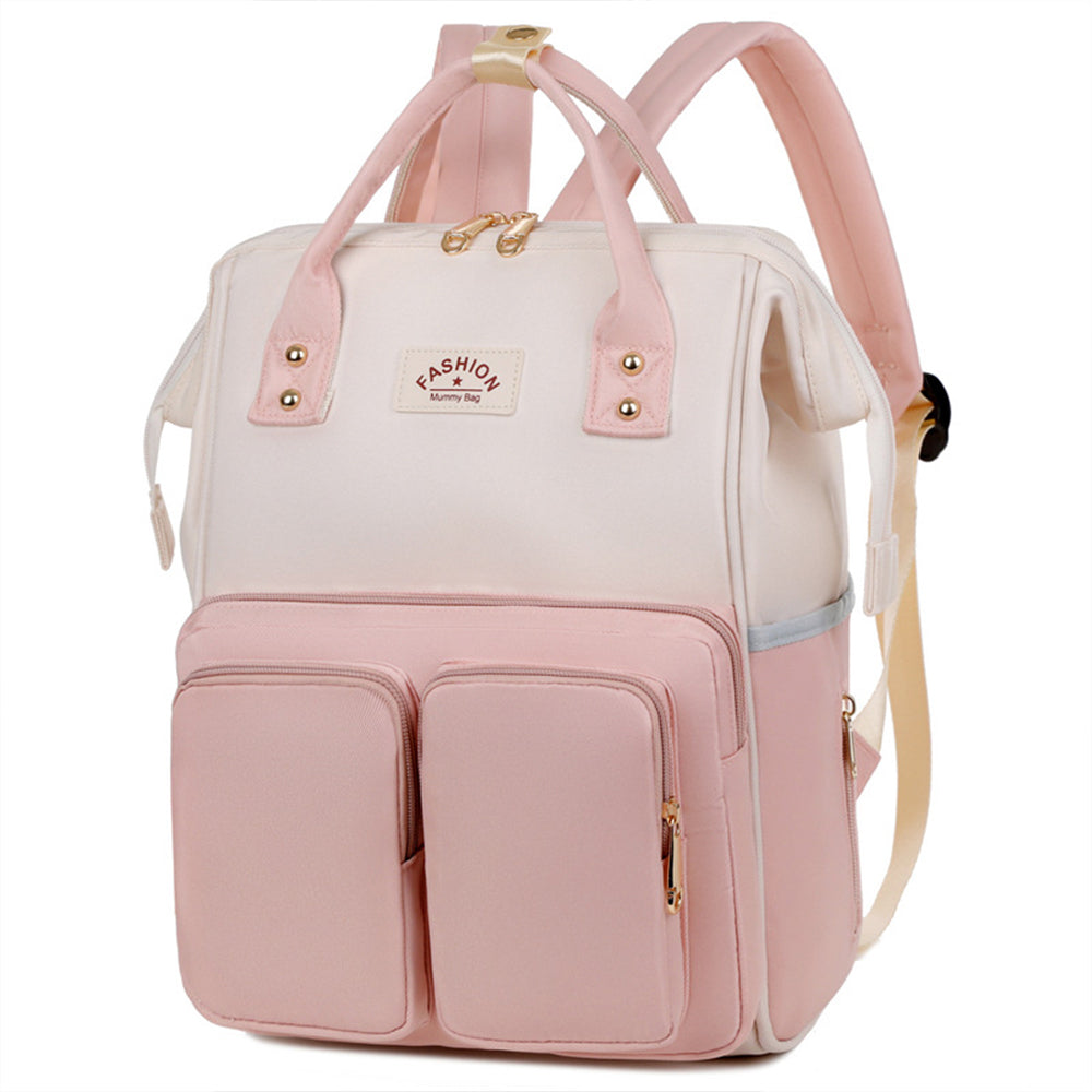 Travel Diaper Bag Water Repellent Backpack Multifunction Mommy Bag Pink