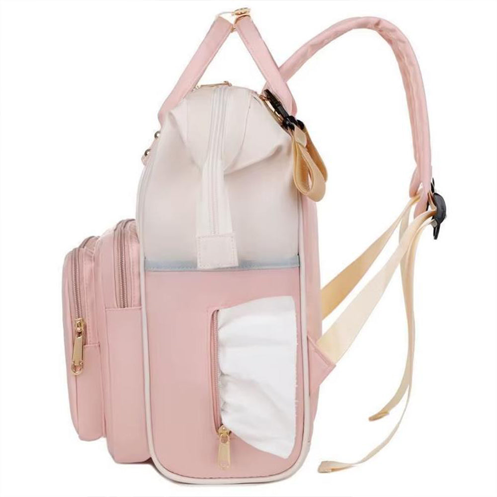 Travel Diaper Bag Water Repellent Backpack Multifunction Mommy Bag Pink