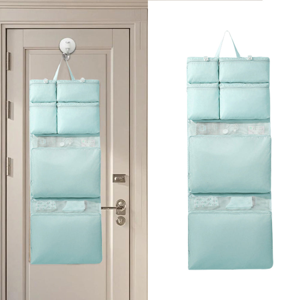 Multi-Compartments Hanging Storage Organizer Foldable Packing Cubes with Handle for Travel Blue