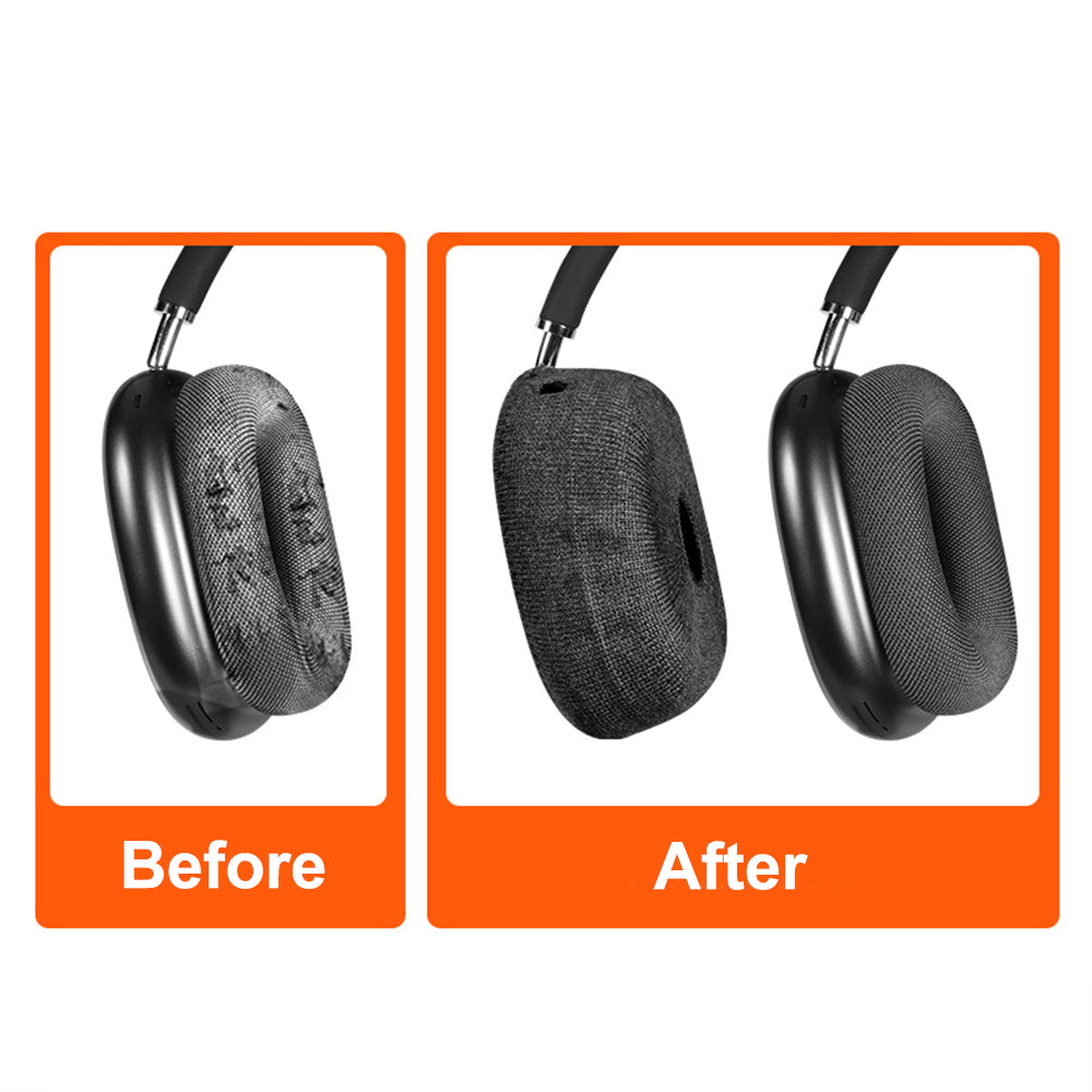 Pair of Knit Ear Pad Covers for AirPods Max Dust-Proof Protective Headphone Accessories Black