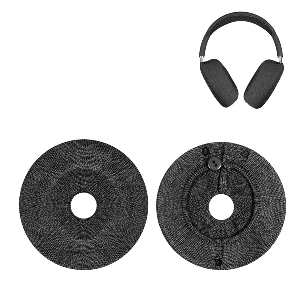 Pair of Knit Ear Pad Covers for AirPods Max Dust-Proof Protective Headphone Accessories Black