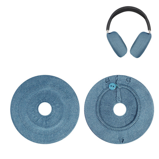 Pair of Knit Ear Pad Covers for AirPods Max Dust-Proof Protective Headphone Accessories Blue
