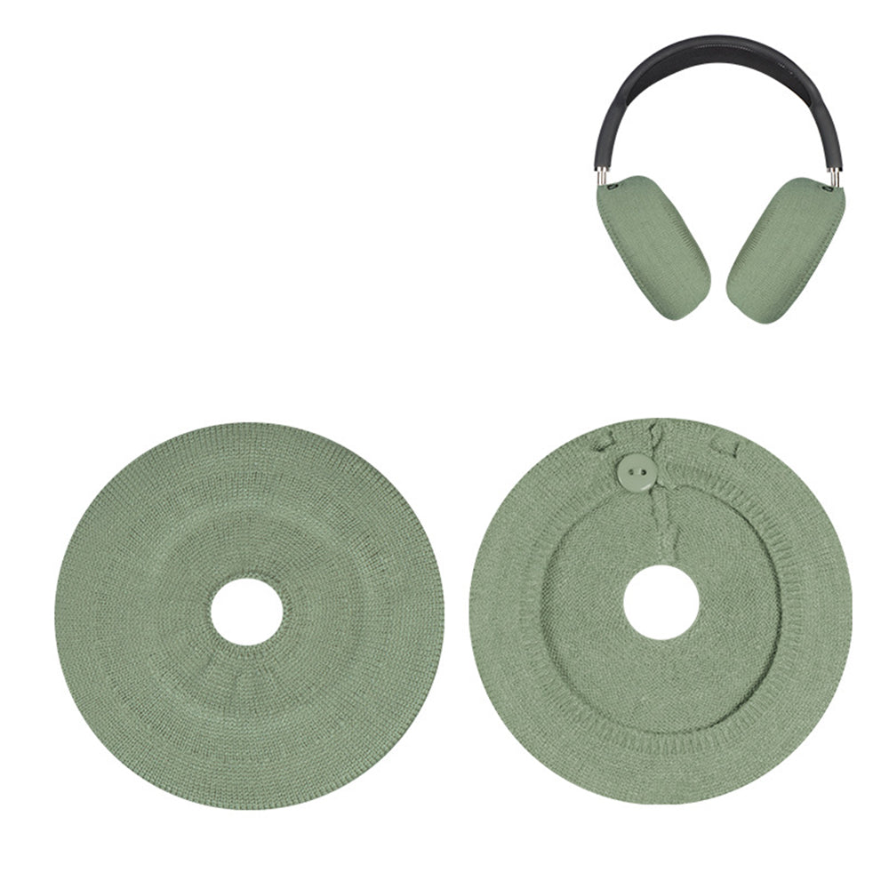 Pair of Knit Ear Pad Covers for AirPods Max Dust-Proof Protective Headphone Accessories Green