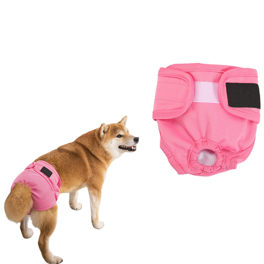 FeMale Dog Diapers Puppy Nappy Wrap Sanitary Pants Physiological Underpants Pink