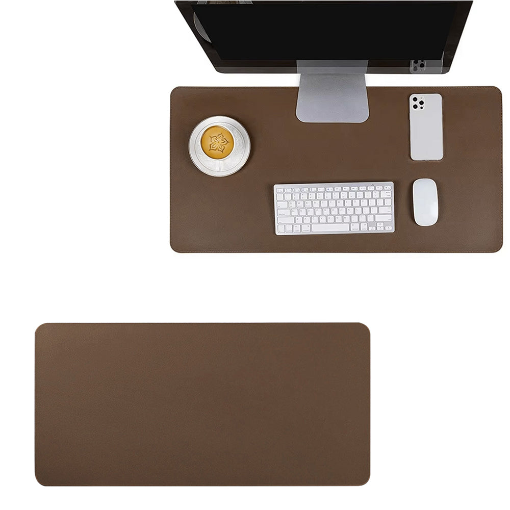 Water Resistant Mousepad PU Leather Large Mouse Pad Anti Slip Gaming Desk Mat Brown