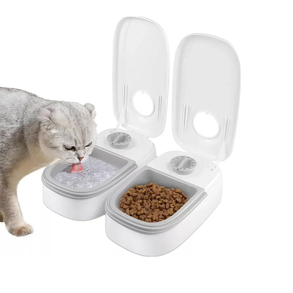Timer Controlled Pet Feeder for Cats & Small Dogs Wet/Dry Food Style 2