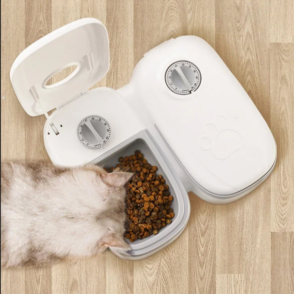 Timer Controlled Pet Feeder for Cats & Small Dogs Wet/Dry Food Style 2