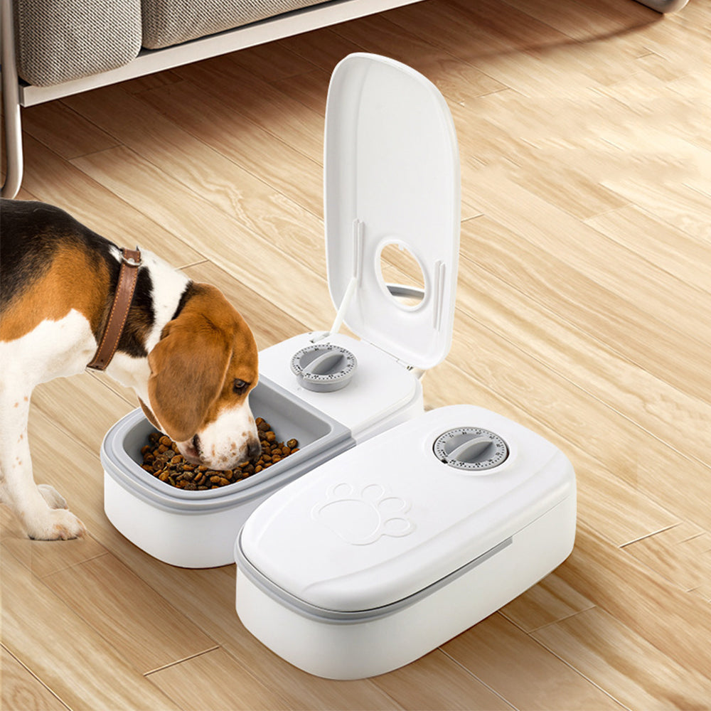 Timer Controlled Pet Feeder for Cats & Small Dogs Wet/Dry Food Style 2