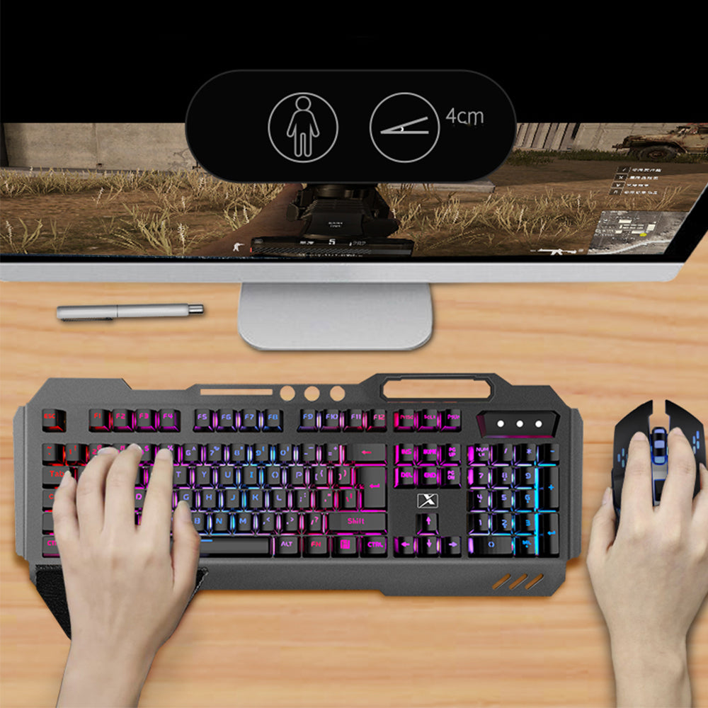 RGB Backlit Wireless Gaming Keyboard and Mouse Combo Rechargeable