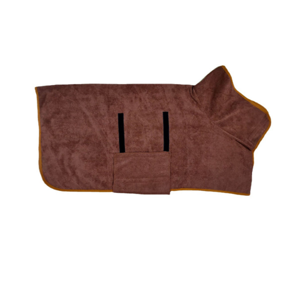 Absorbent Pet Dog Bathrobe Towel -Coffee