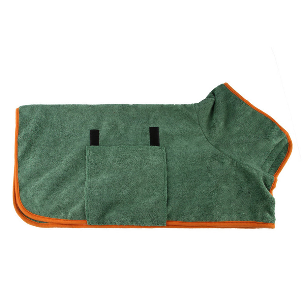 Absorbent Pet Dog Bathrobe Towel -Green
