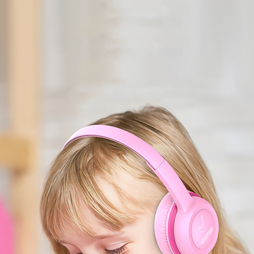 Kids Over-Ear Headphones with 85dB Volume Limit for Safe Listening Pink