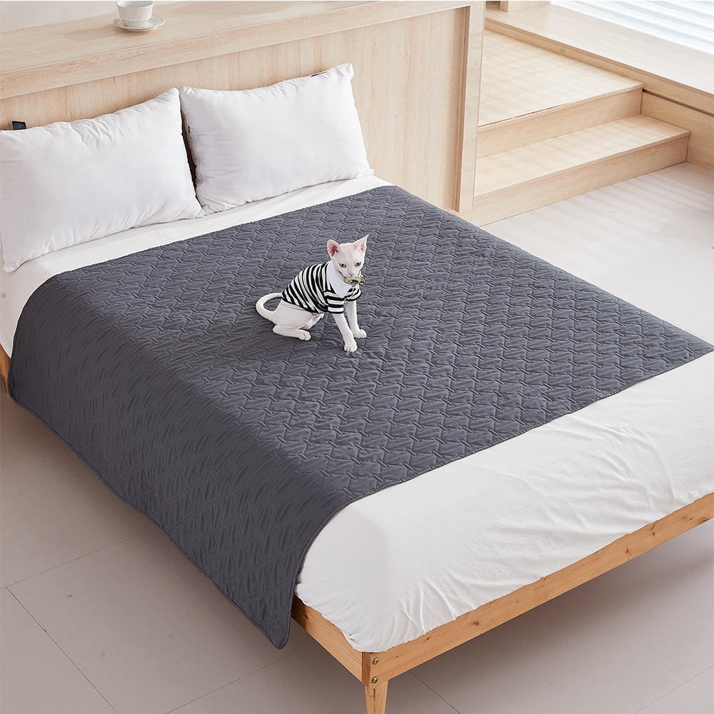 Waterproof Dog Furniture Protector Pet Bed Mat & Sofa Cover Dark Gray