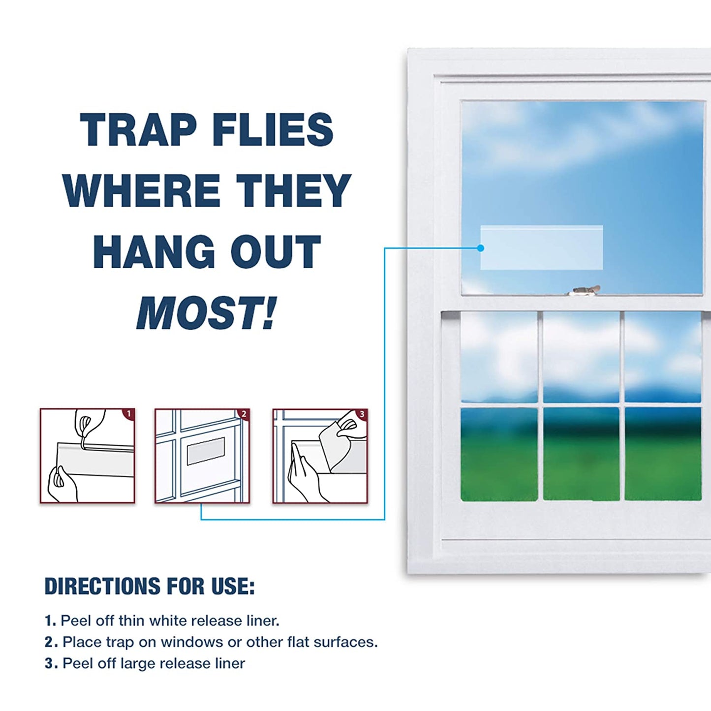20PCS Clear Window Sticker Fly Trap Sticky Bug Catchers