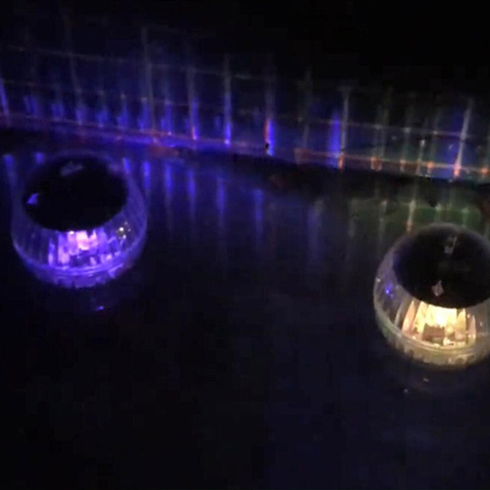 Two or Four LED Floating Ball Light Outdoor Garden Swimming Pool Pond Lamps Solar Powered